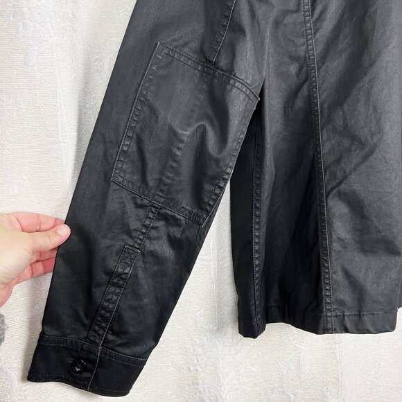 J. Crew Washed & Aged Utility Jacket waxed cotton black field coat outdoor M - Picture 6 of 10